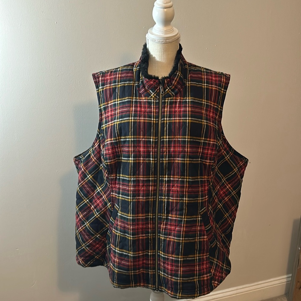 Coldwater Creek Plaid Vest